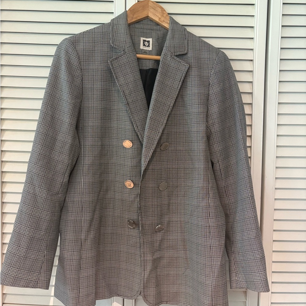 Anne Klein Gray Blazer Professional Suit Jacket